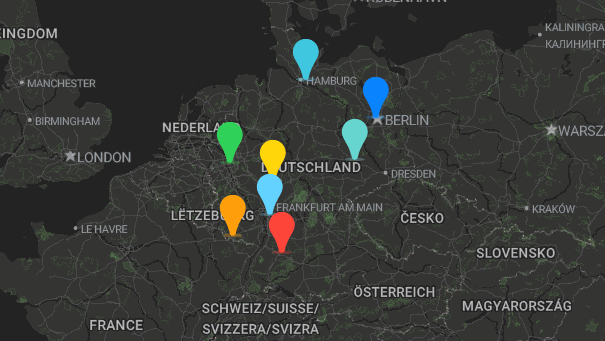 Map of company locations