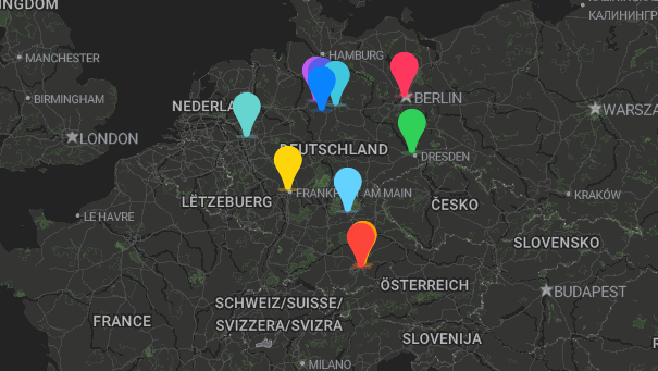 Map of company locations