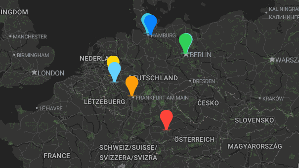 Map of company locations