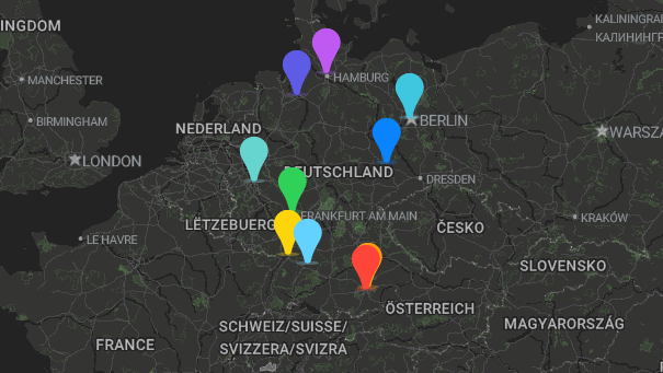 Map of company locations