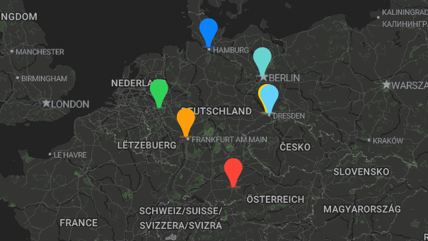 Map of company locations