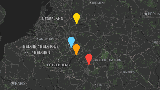 Map of company locations
