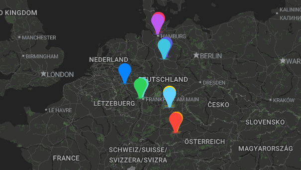 Map of company locations