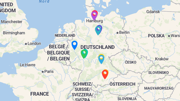 Map of company locations