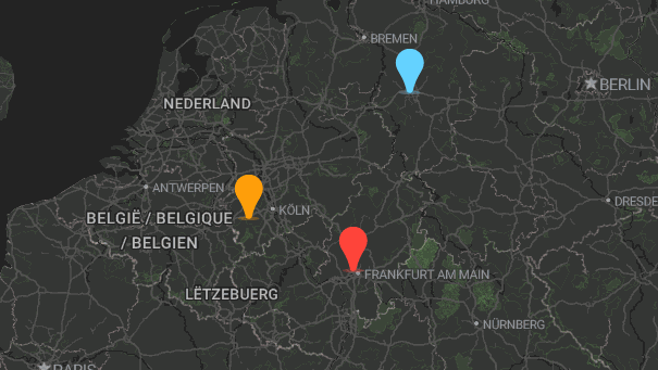 Map of company locations