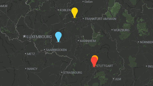 Map of company locations