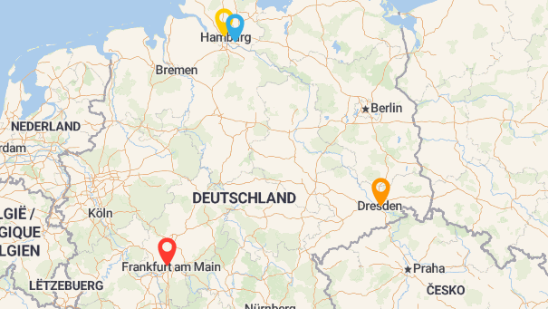 Map of company locations