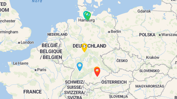 Map of company locations