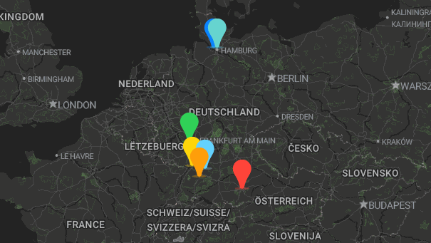 Map of company locations
