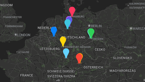 Map of company locations