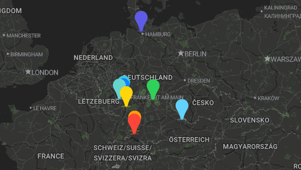 Map of company locations