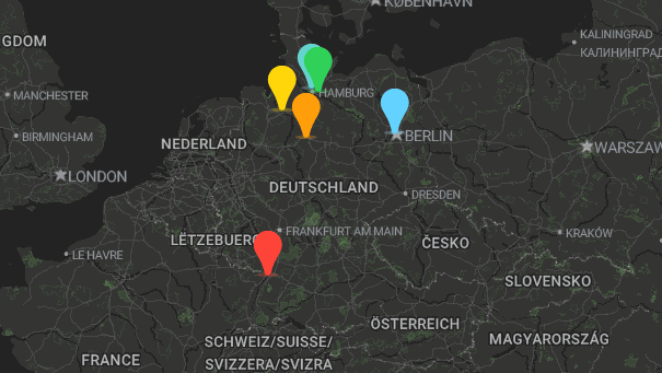 Map of company locations