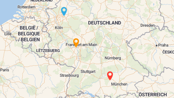 Map of company locations