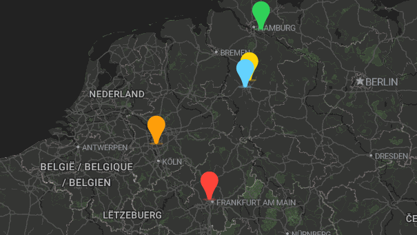 Map of company locations