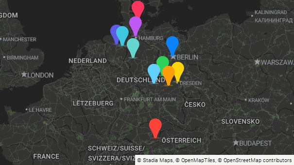 Map of company locations