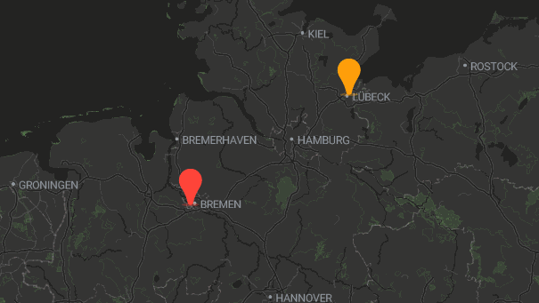Map of company locations