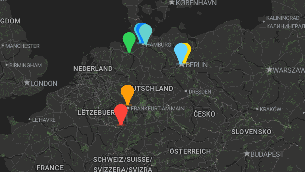 Map of company locations
