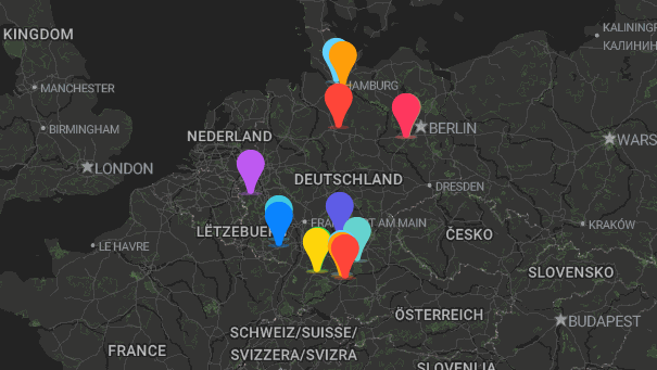 Map of company locations