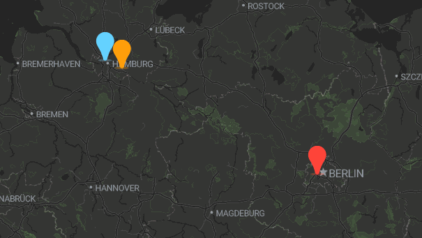 Map of company locations