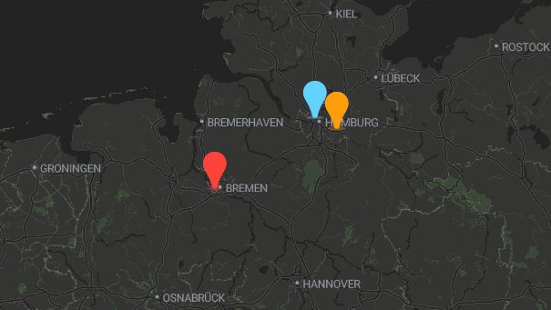 Map of company locations