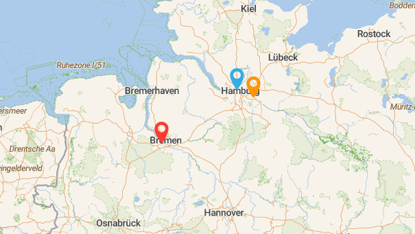 Map of company locations