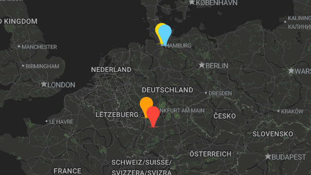 Map of company locations
