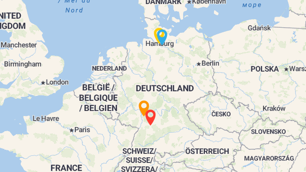 Map of company locations