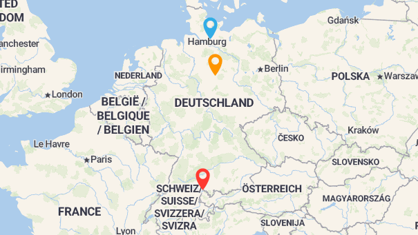 Map of company locations