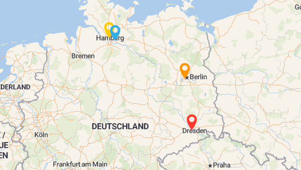 Map of company locations