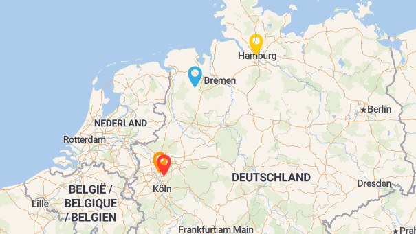 Map of company locations