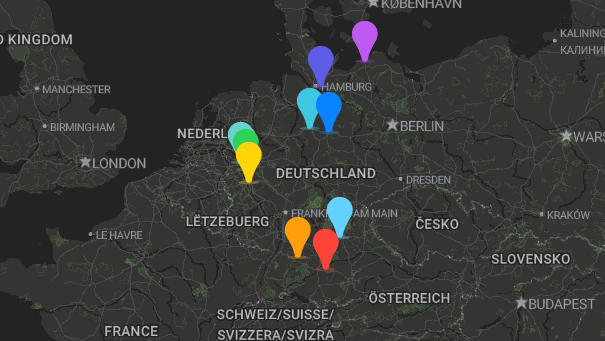 Map of company locations