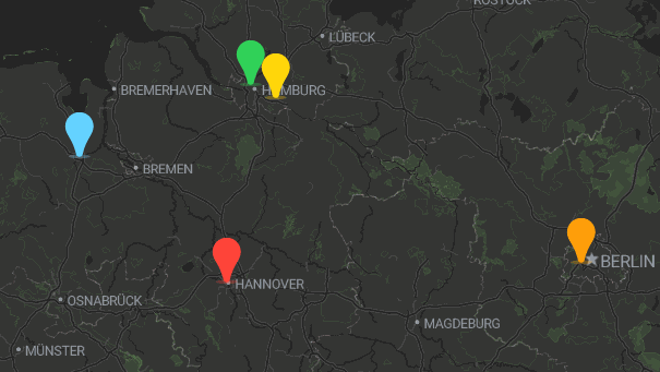 Map of company locations
