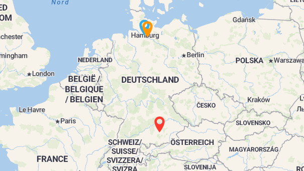 Map of company locations