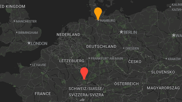 Map of company locations