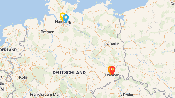 Map of company locations