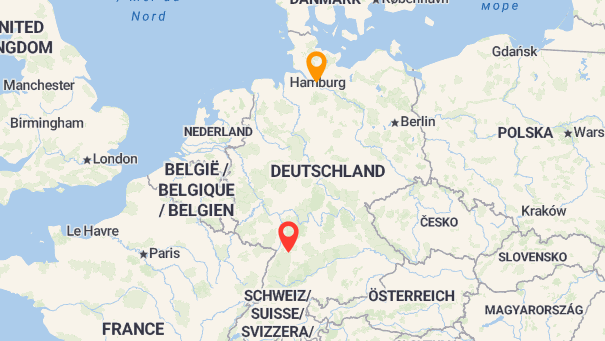 Map of company locations