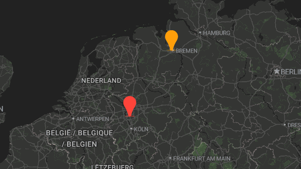Map of company locations
