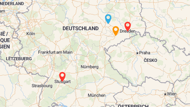Map of company locations