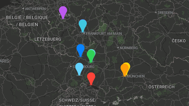 Map of company locations