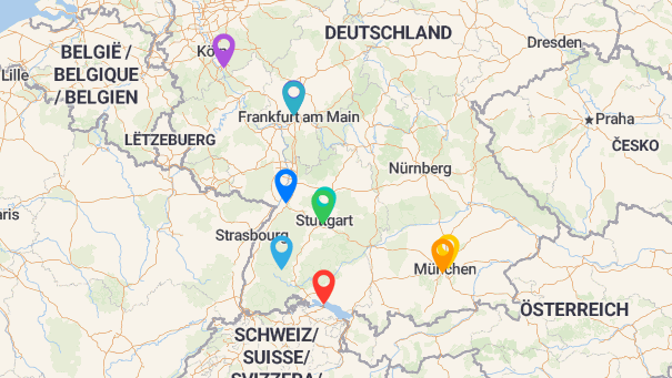 Map of company locations