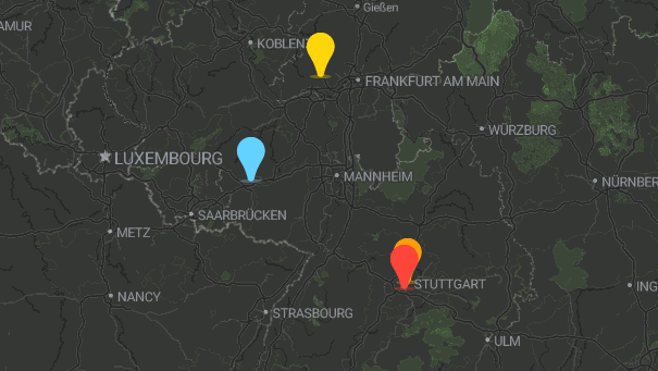 Map of company locations