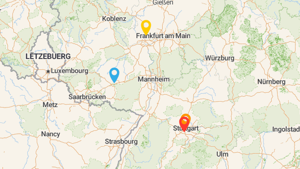 Map of company locations