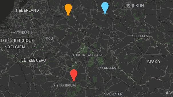 Map of company locations