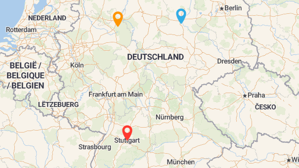 Map of company locations