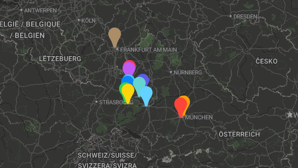 Map of company locations