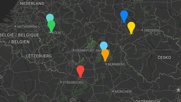 Map of company locations