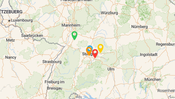 Map of company locations