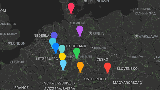 Map of company locations