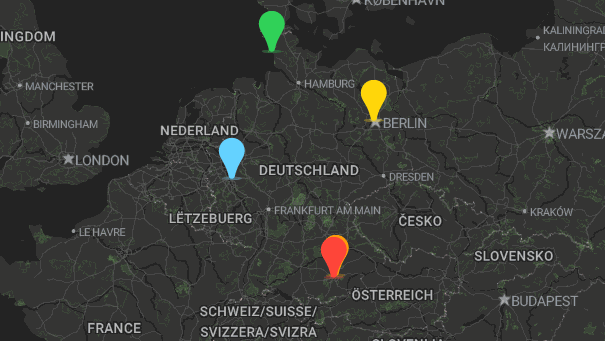 Map of company locations