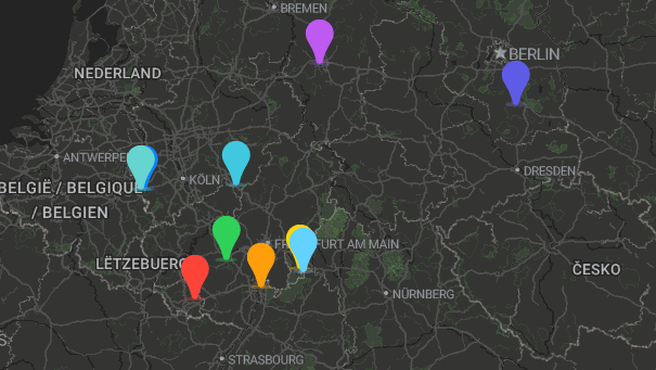 Map of company locations